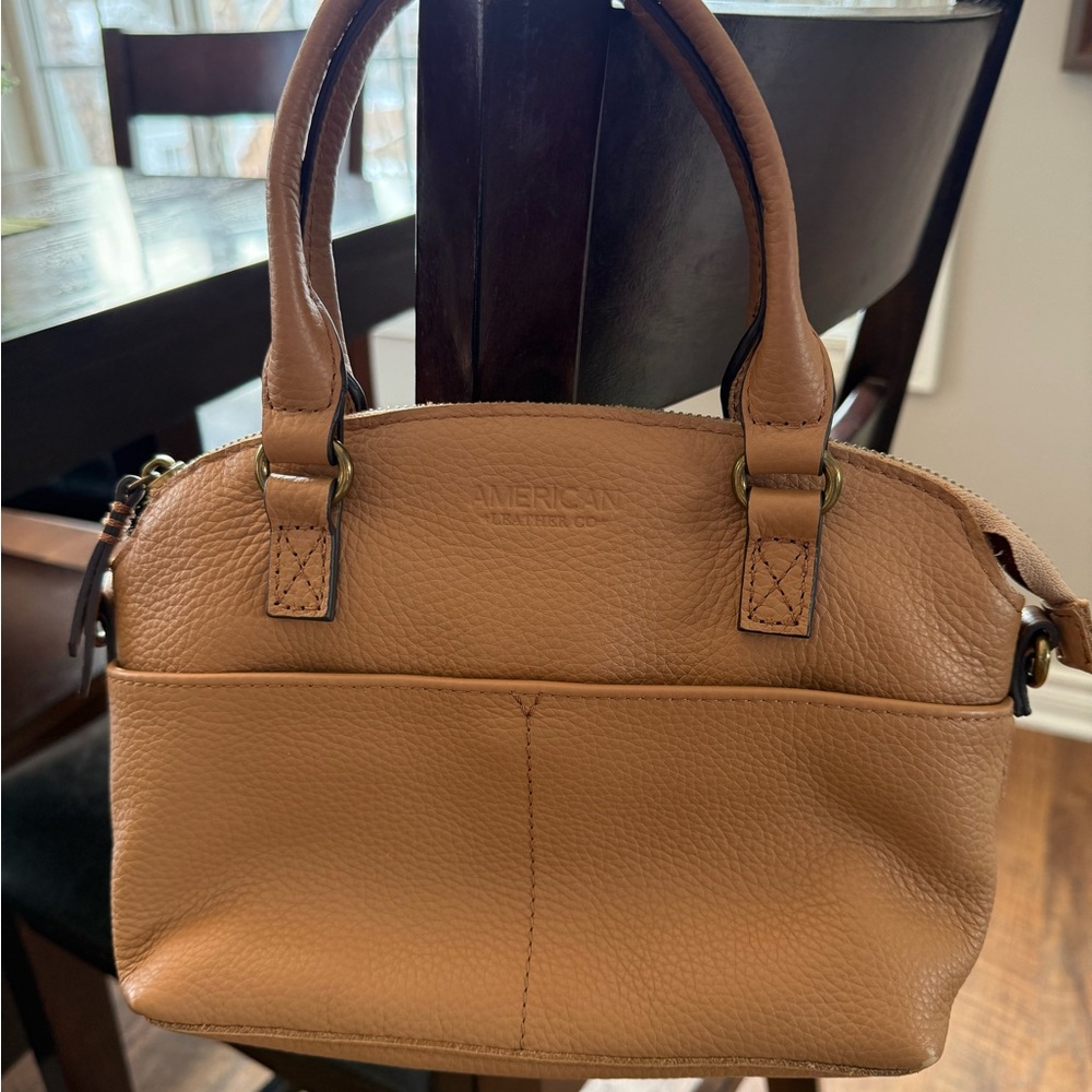 American Leather Co.  Pebble Leather Crossbody Carrie - Tan - Picture 16 of 16